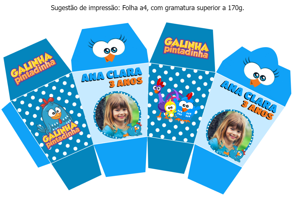 Caixa Sushi Galinha Pintadinha Editável para Festa Infantil Caixa Sushi Galinha Pintadinha Editável para Festa Infantil