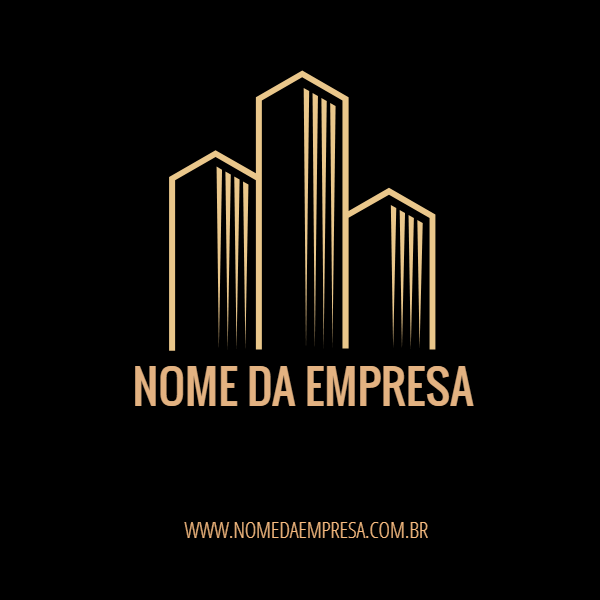 Logo para Imobiliária com Prédios Dourados Editável Online Logo para Imobiliária com Prédios Dourados Editável Online