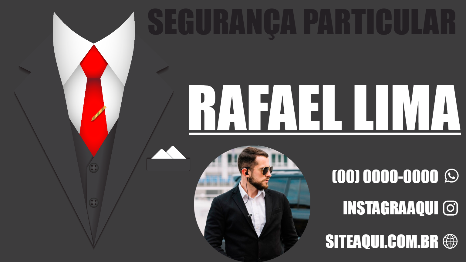 Cartão de Visita Segurança Particular com Foto para Editar Online Cartão de Visita Segurança Particular com Foto para Editar Online
