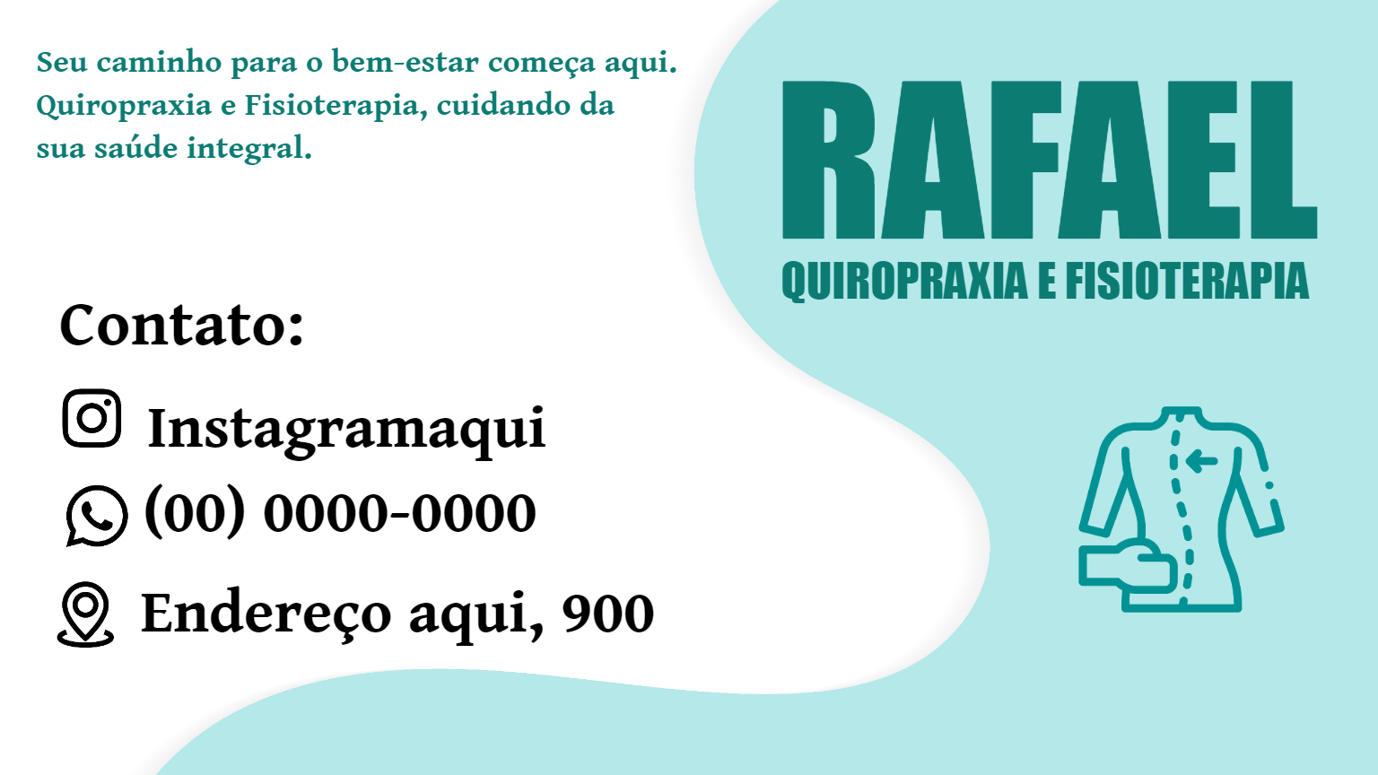 Cartão de Visita Fisioterapia e Quiropraxia para Editar Online Cartão de Visita Fisioterapia e Quiropraxia para Editar Online