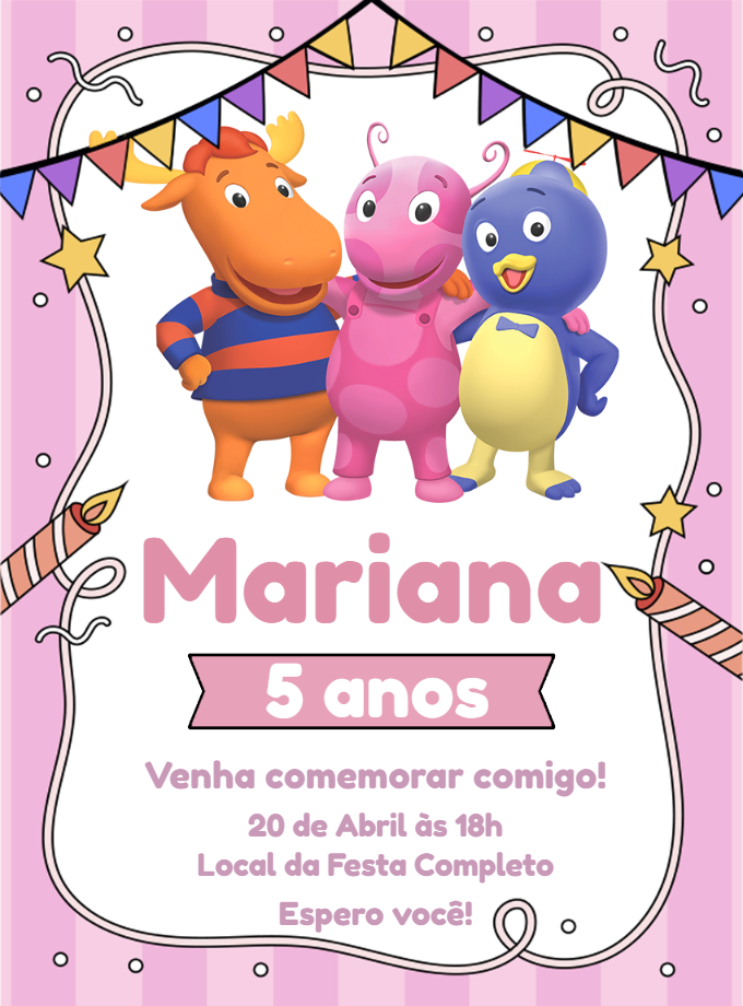 Convite Aniversário Os Backyardigans para Editar Online Convite Aniversário Os Backyardigans para Editar Online