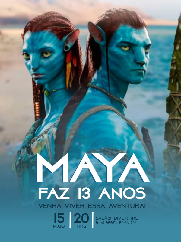 Convite de Aniversário Avatar com Personagens para Editar Convite de Aniversário Avatar com Personagens para Editar