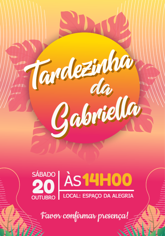 Convite Aniversário Tardezinha Tropical para Editar Online Convite Aniversário Tardezinha Tropical para Editar Online