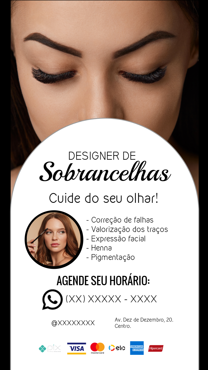 Cartão Virtual Designer de Sobrancelhas para Editar Online Cartão Virtual Designer de Sobrancelhas para Editar Online