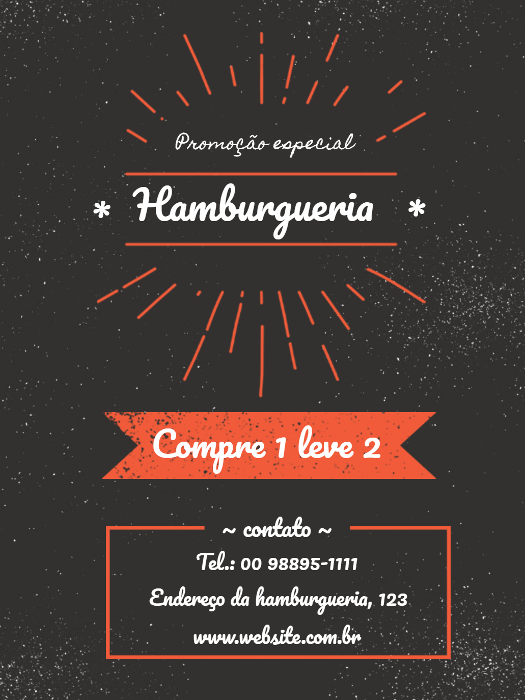 Folheto de Promoção para Hamburgueria para Editar Online Folheto de Promoção para Hamburgueria para Editar Online