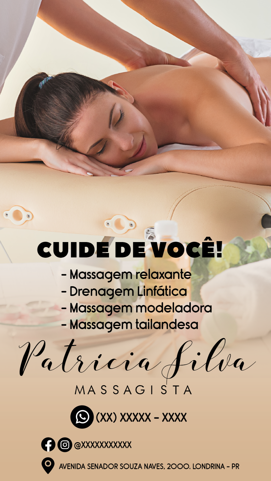 Flyer de Massoterapia e Estética para Editar Online Flyer de Massoterapia e Estética para Editar Online