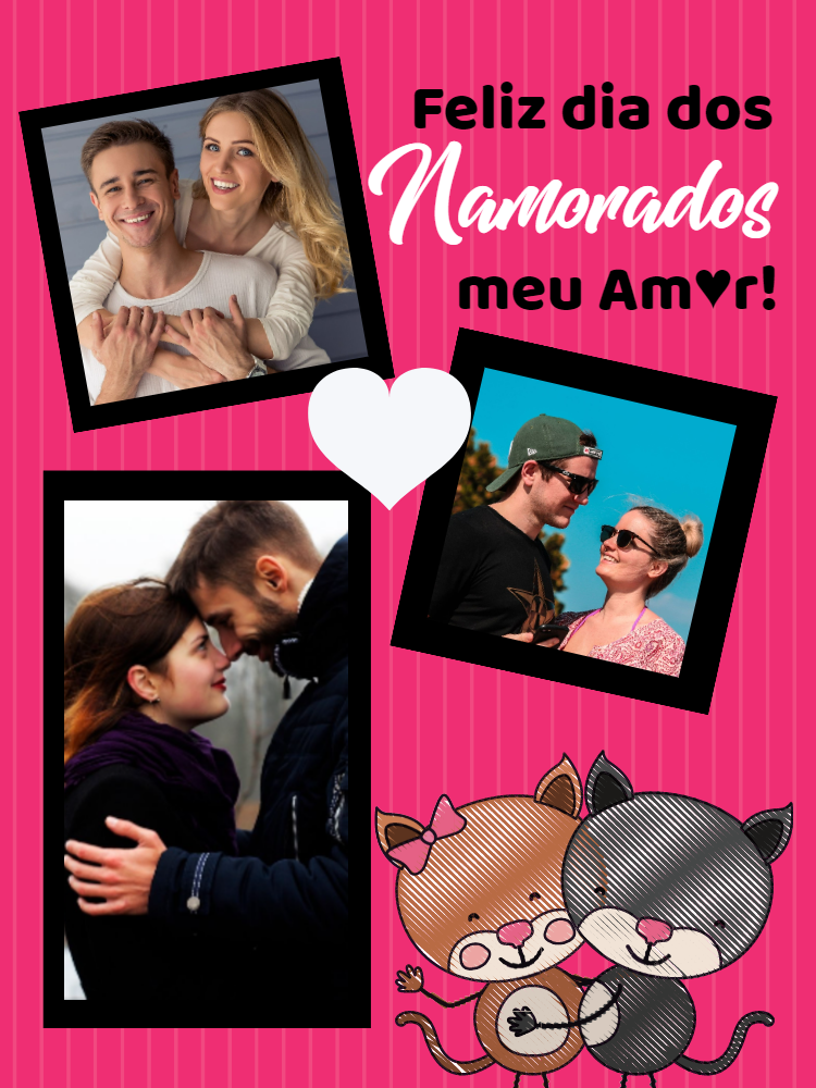 Cartão Dia dos Namorados com Fotos para Editar Online Cartão Dia dos Namorados com Fotos para Editar Online