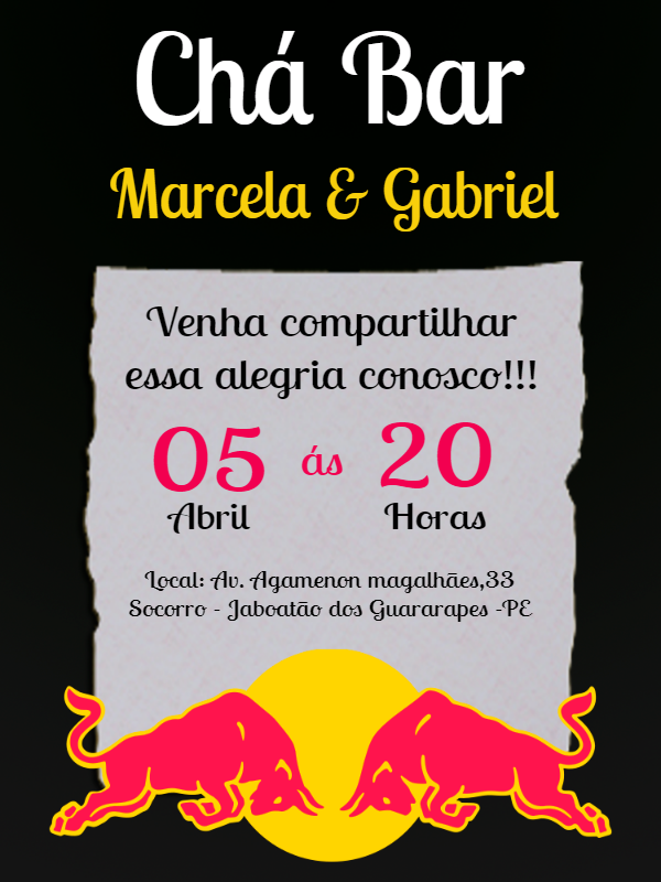 Convite Chá Bar Red Bull: Crie e Edite o seu Online Convite Chá Bar Red Bull: Crie e Edite o seu Online
