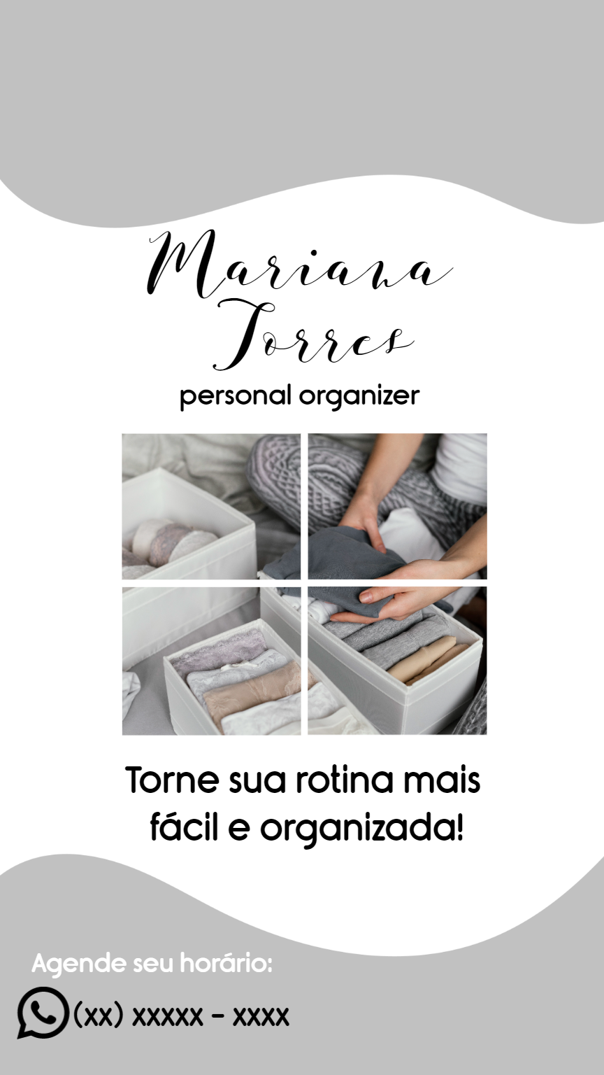 Cartão de Visita Personal Organizer Editável para Divulgar Cartão de Visita Personal Organizer Editável para Divulgar