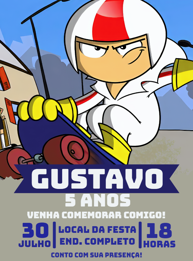 Convite de Aniversário Kick Buttowski Editável Online Convite de Aniversário Kick Buttowski Editável Online