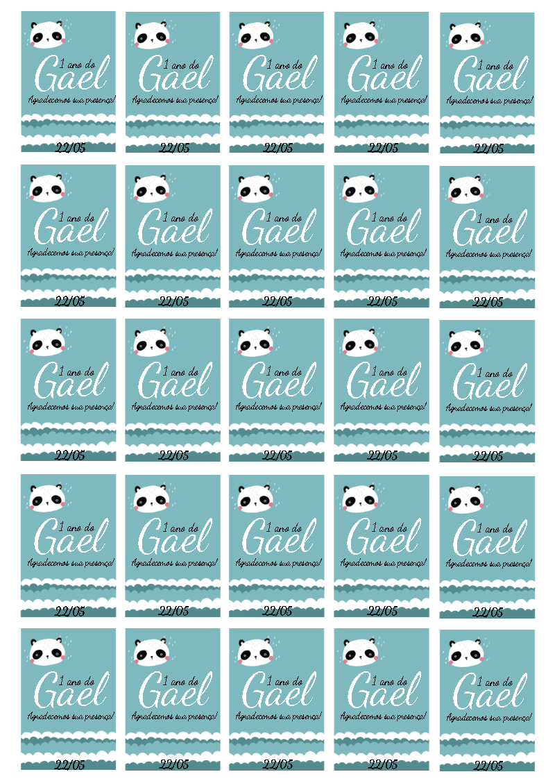 Tag de Aniversário Urso Panda Fofo para Editar Online Tag de Aniversário Urso Panda Fofo para Editar Online