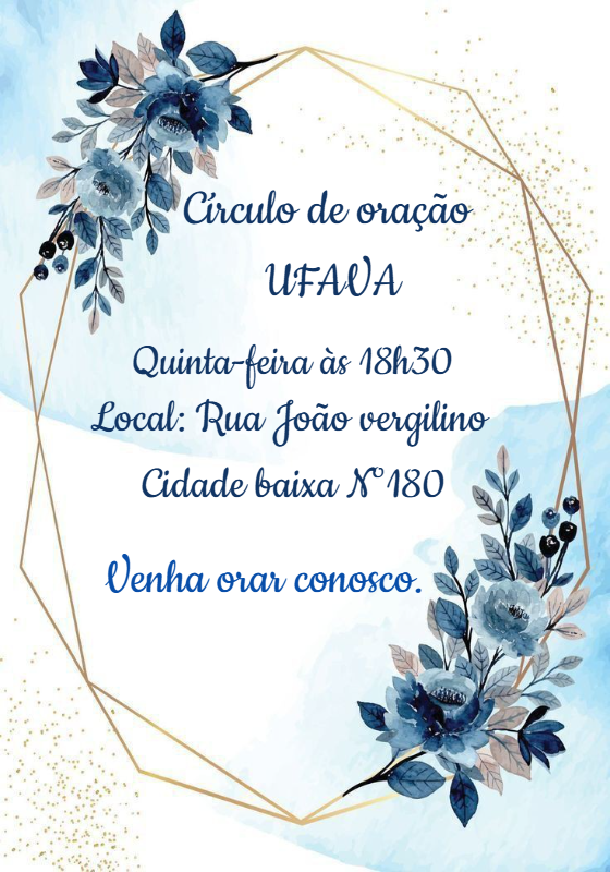 Convite Círculo de Oração Floral Azul para Editar Online Convite Círculo de Oração Floral Azul para Editar Online