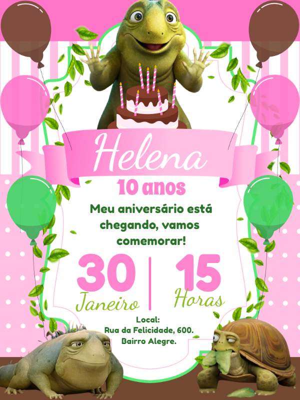 Convite Aniversário Léo o Filme Rosa para Editar Online Convite Aniversário Léo o Filme Rosa para Editar Online