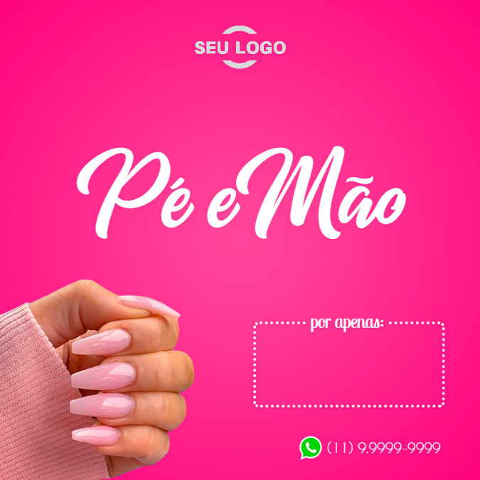 Arte Editável de Manicure e Pedicure para Redes Sociais Arte Editável de Manicure e Pedicure para Redes Sociais
