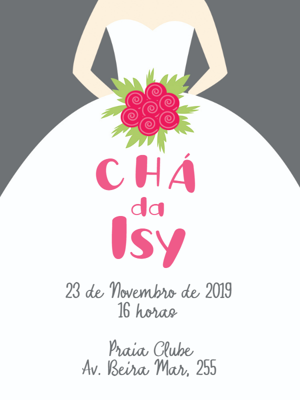 Convite Chá de Panela com Noiva Ilustrada para Editar Online Convite Chá de Panela com Noiva Ilustrada para Editar Online