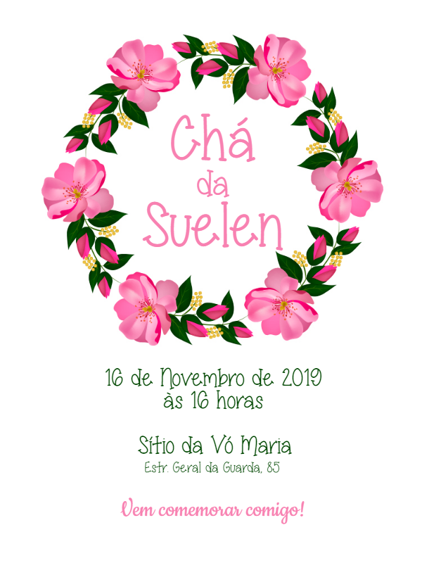 Convite de Chá de Panela Floral Delicado para Editar Online Convite de Chá de Panela Floral Delicado para Editar Online