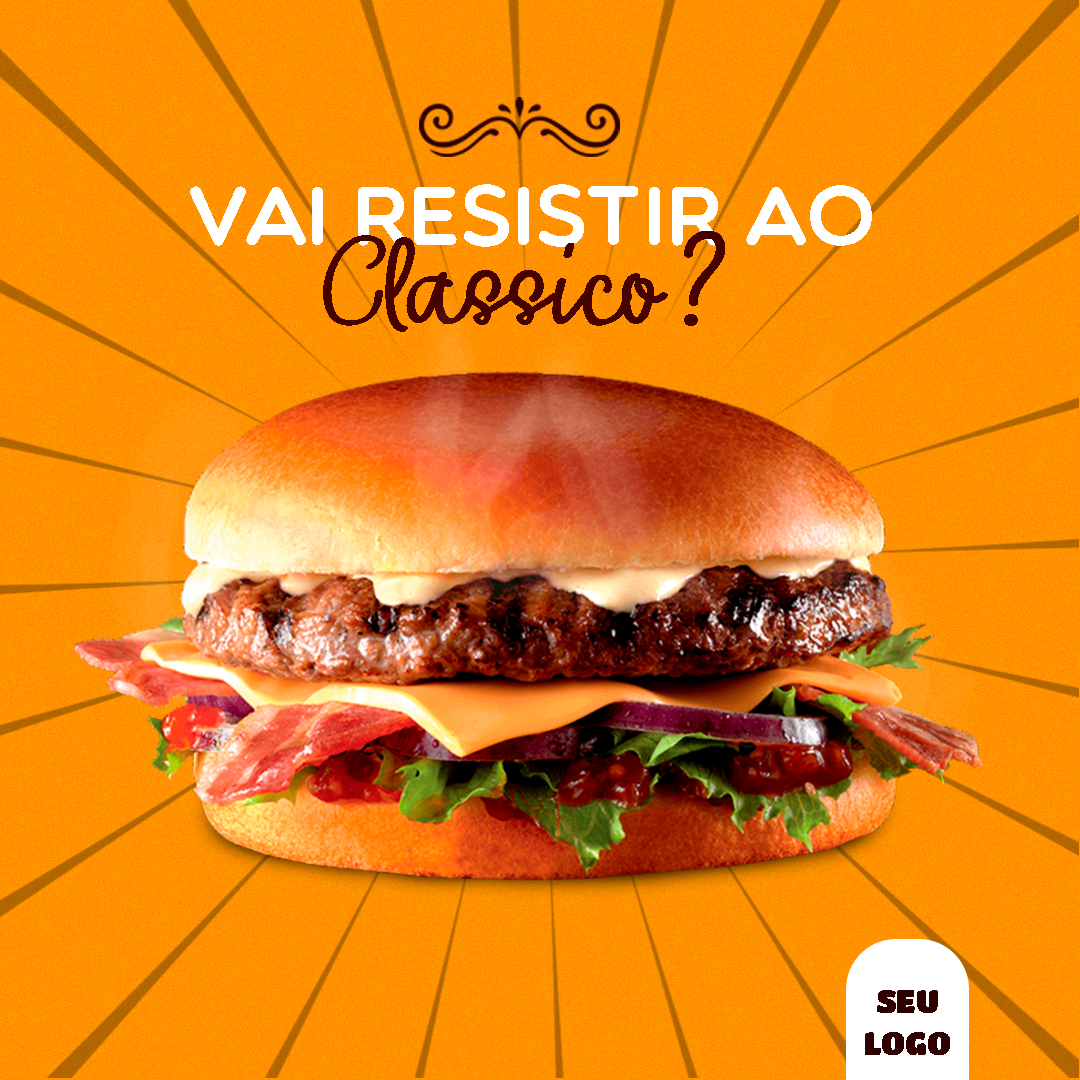 Post Editável para Hamburgueria: Divulgue seu Clássico Post Editável para Hamburgueria: Divulgue seu Clássico
