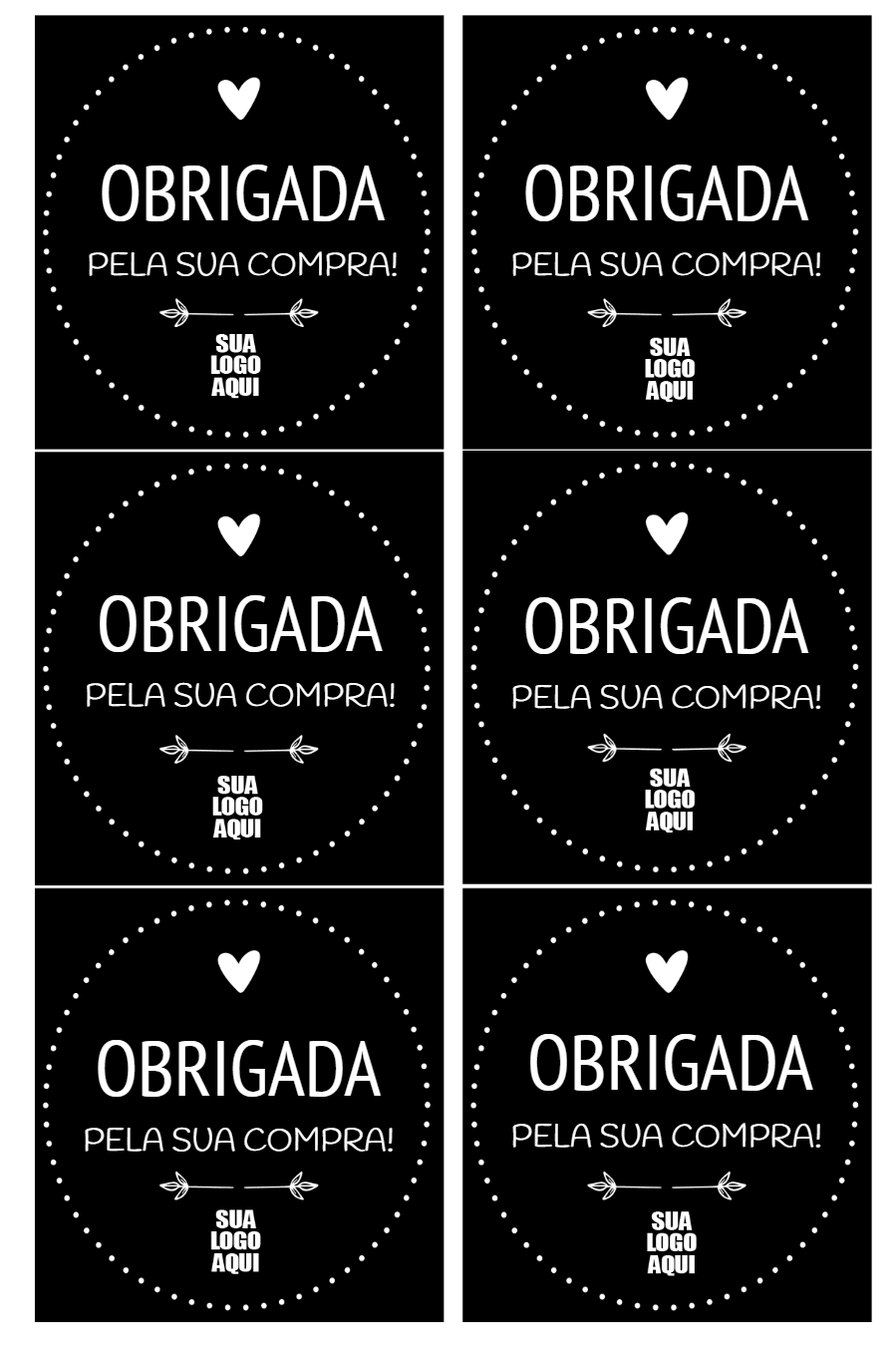 Adesivo Obrigada pela Compra Editável para Personalizar Online Adesivo Obrigada pela Compra Editável para Personalizar Online