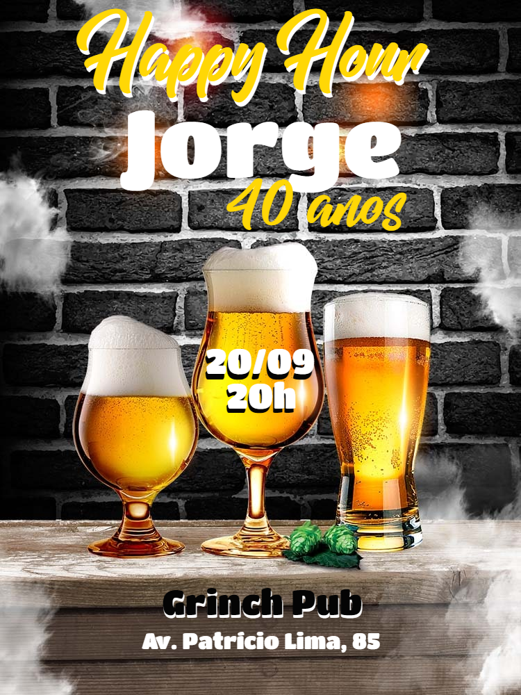 Convite de Aniversário Tema Cerveja e Pub para Editar Online Convite de Aniversário Tema Cerveja e Pub para Editar Online