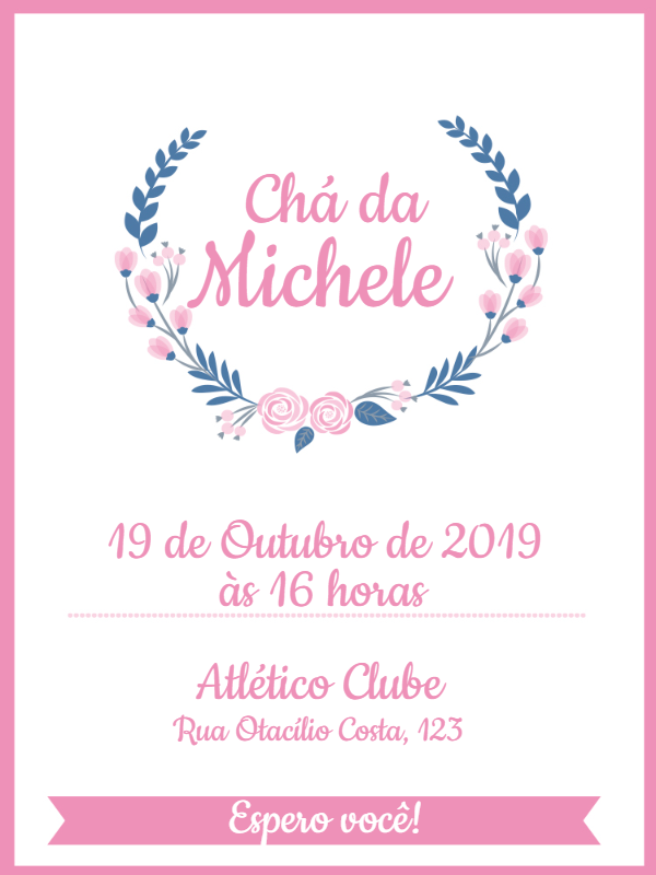 Convite Chá de Panela Floral Delicado para Editar Online Convite Chá de Panela Floral Delicado para Editar Online