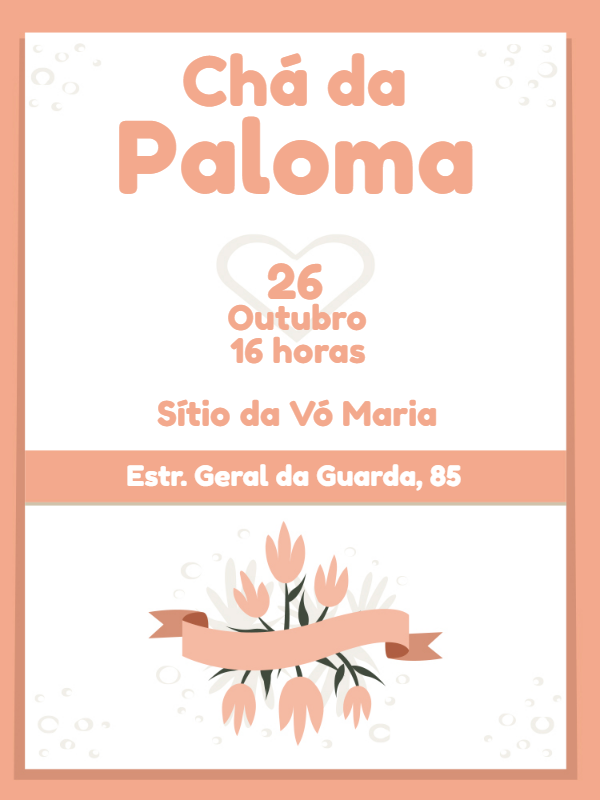 Convite Chá de Panela Floral Delicado para Editar Online