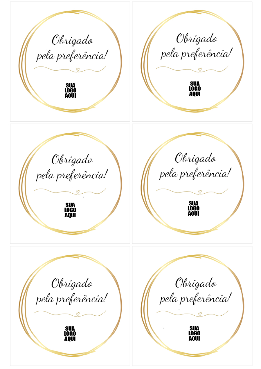 Adesivo de Agradecimento Dourado para Editar Online Adesivo de Agradecimento Dourado para Editar Online
