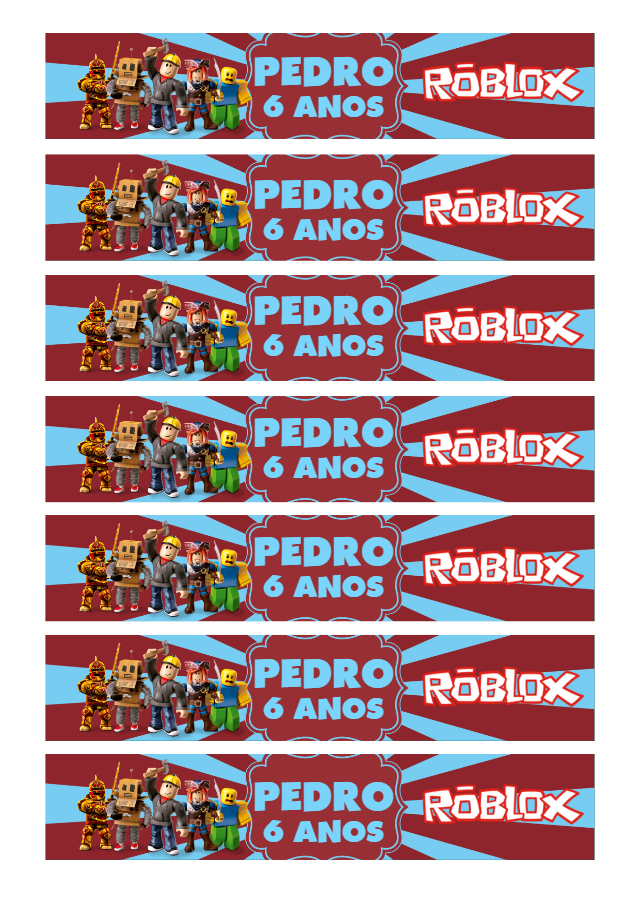 Rótulo de Garrafa Roblox para Editar e Imprimir Rótulo de Garrafa Roblox para Editar e Imprimir