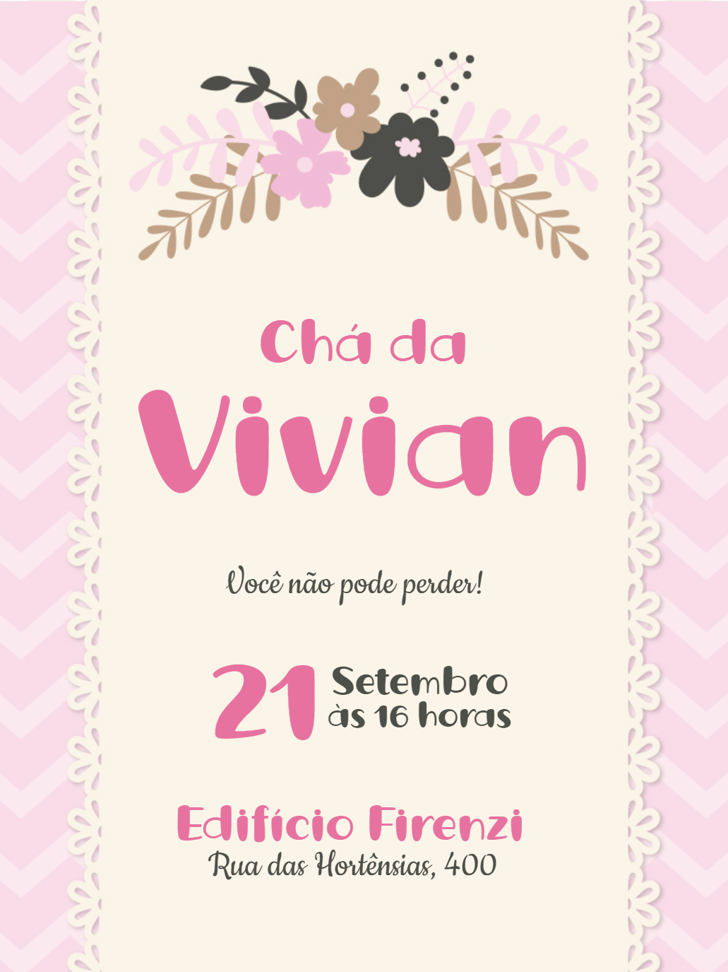 Convite Chá de Casa Nova Floral Delicado para Editar Online Convite Chá de Casa Nova Floral Delicado para Editar Online