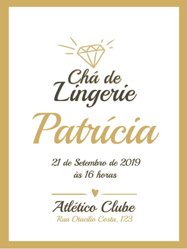 Convite Chá de Lingerie Elegante para Editar Online Convite Chá de Lingerie Elegante para Editar Online