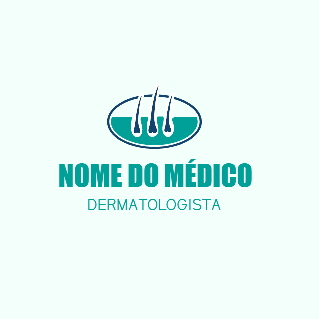 Logo Editável para Dermatologista com Ícone de Cabelo Logo Editável para Dermatologista com Ícone de Cabelo