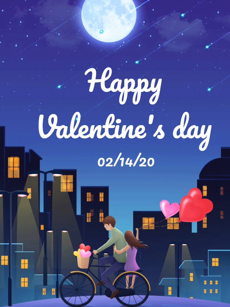 Cartão de Dia dos Namorados com Casal para Editar Online