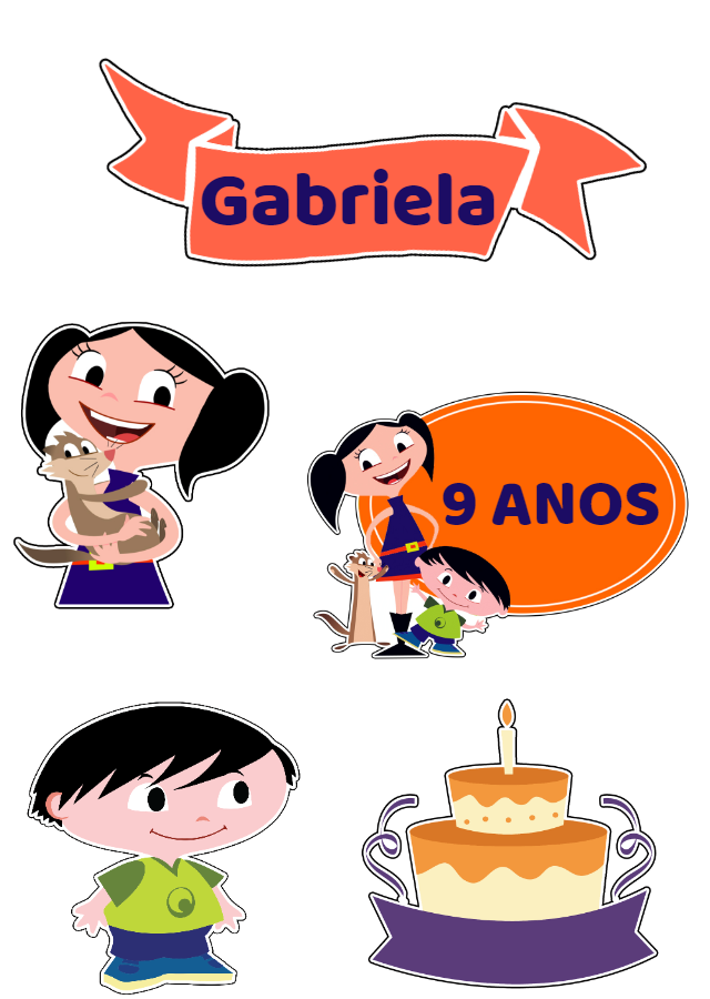 Topo de Bolo Show da Luna Editável para Aniversário com Nome