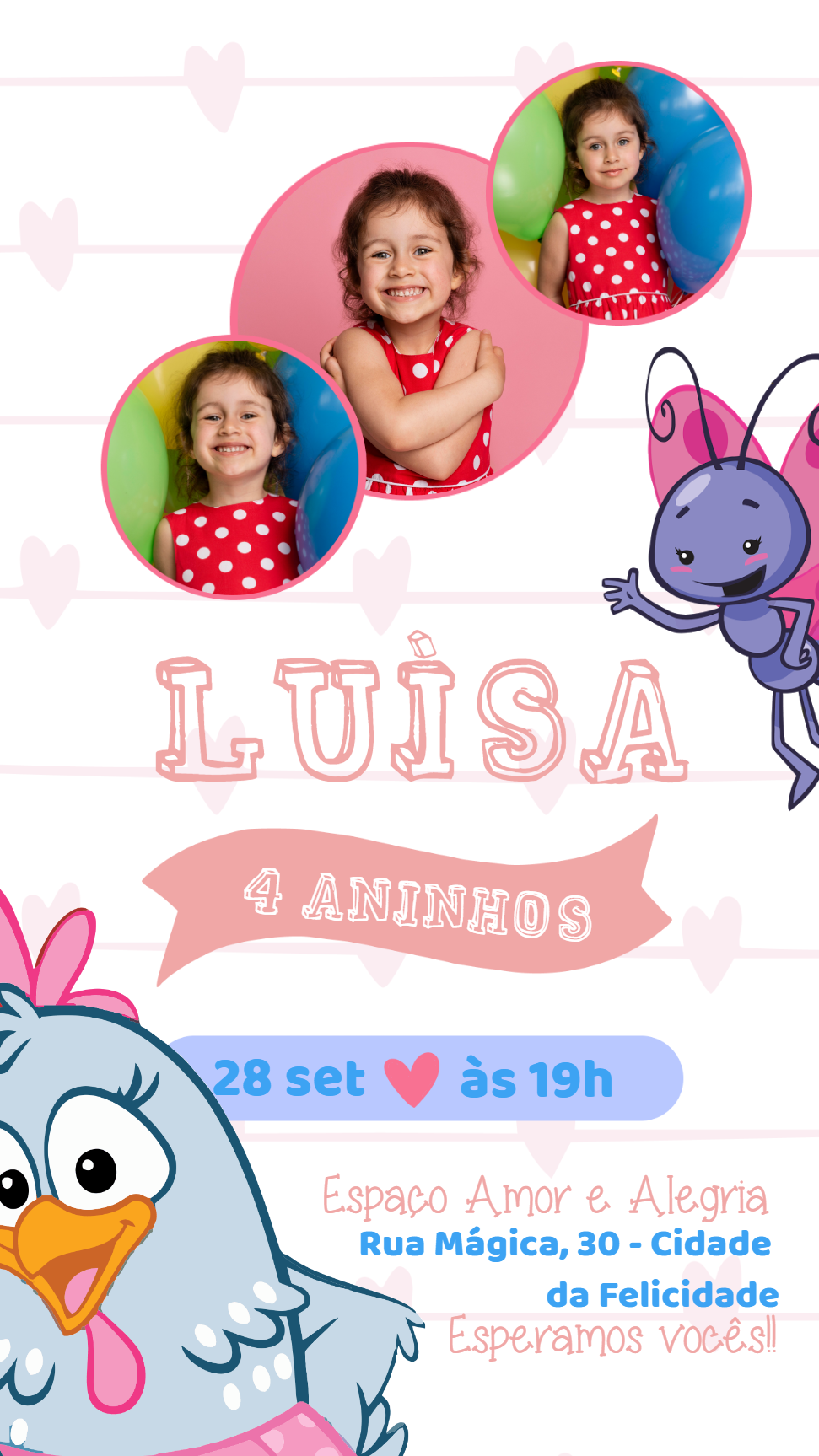 Convite Aniversário Galinha Pintadinha com Foto para Editar Convite Aniversário Galinha Pintadinha com Foto para Editar