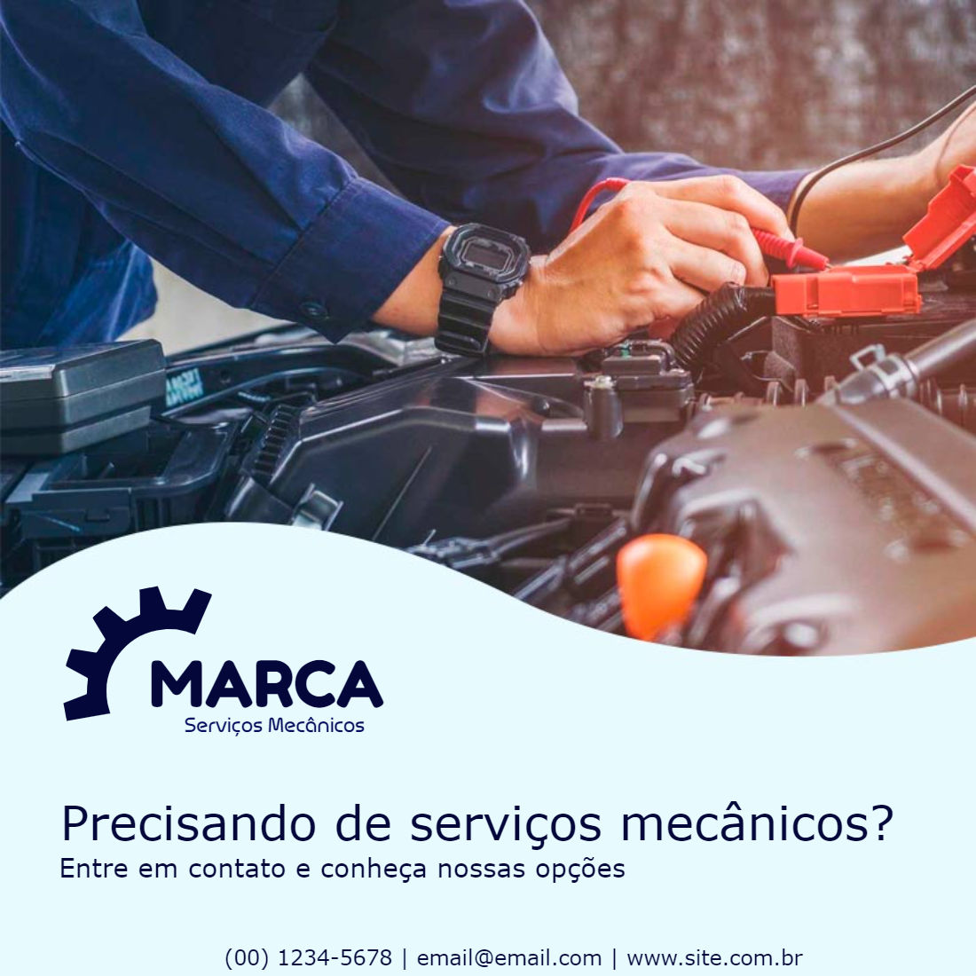 Post para Oficina Mecânica: Arte Editável para Divulgar