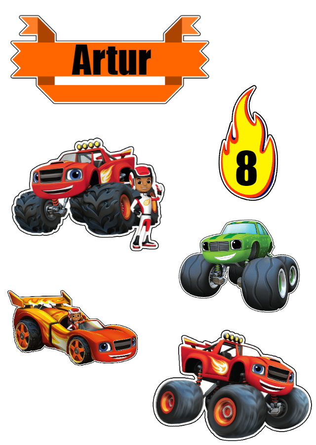 Topo de Bolo Blaze e as Máquinas Monstro para Editar Online