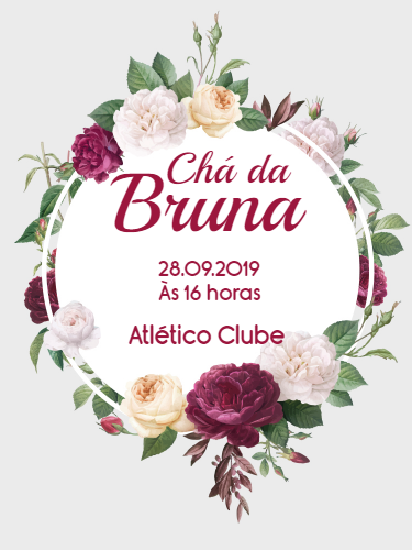 Convite Chá de Panela Floral Marsala para Editar Online Convite Chá de Panela Floral Marsala para Editar Online