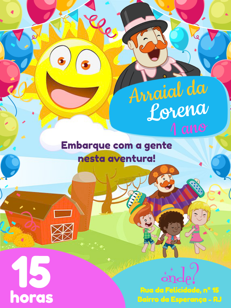 Convite Aniversário Arraiá Mundo Bita para Editar Online Convite Aniversário Arraiá Mundo Bita para Editar Online