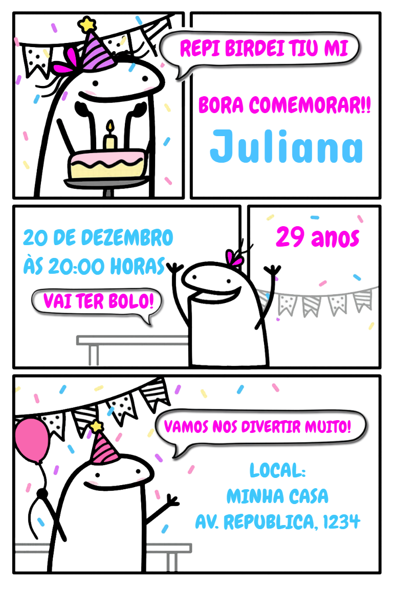 Convite de Aniversário Flork Meme Engraçado para Editar Online Convite de Aniversário Flork Meme Engraçado para Editar Online