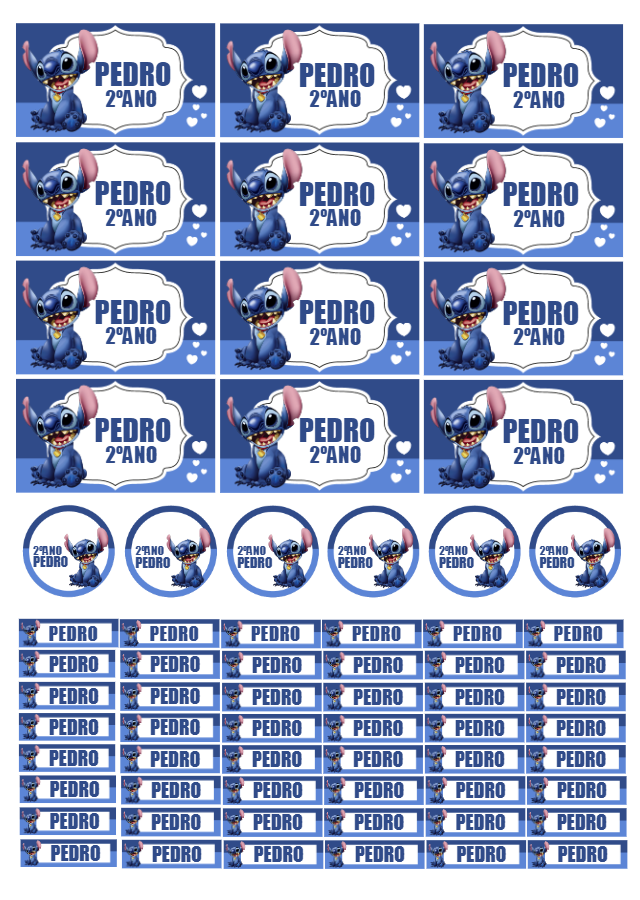 Etiqueta Escolar Stitch para Editar e Imprimir Grátis Etiqueta Escolar Stitch para Editar e Imprimir Grátis