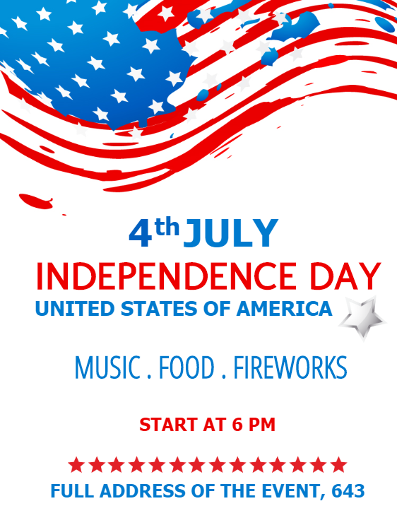 Cartaz Dia da Independência dos EUA para Editar Online Cartaz Dia da Independência dos EUA para Editar Online