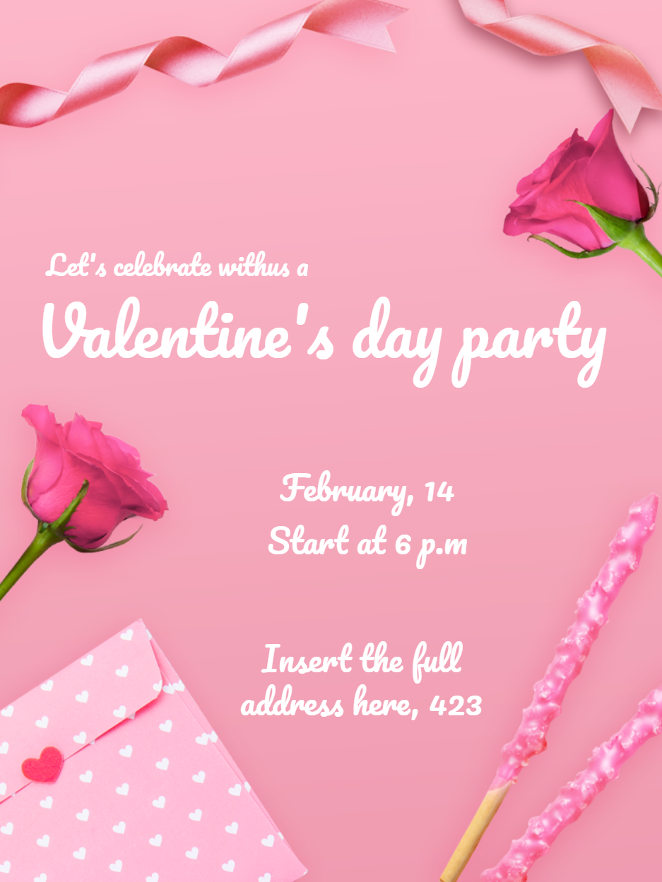 Romantic Valentine's Day Invitation to Edit Online Romantic Valentine's Day Invitation to Edit Online