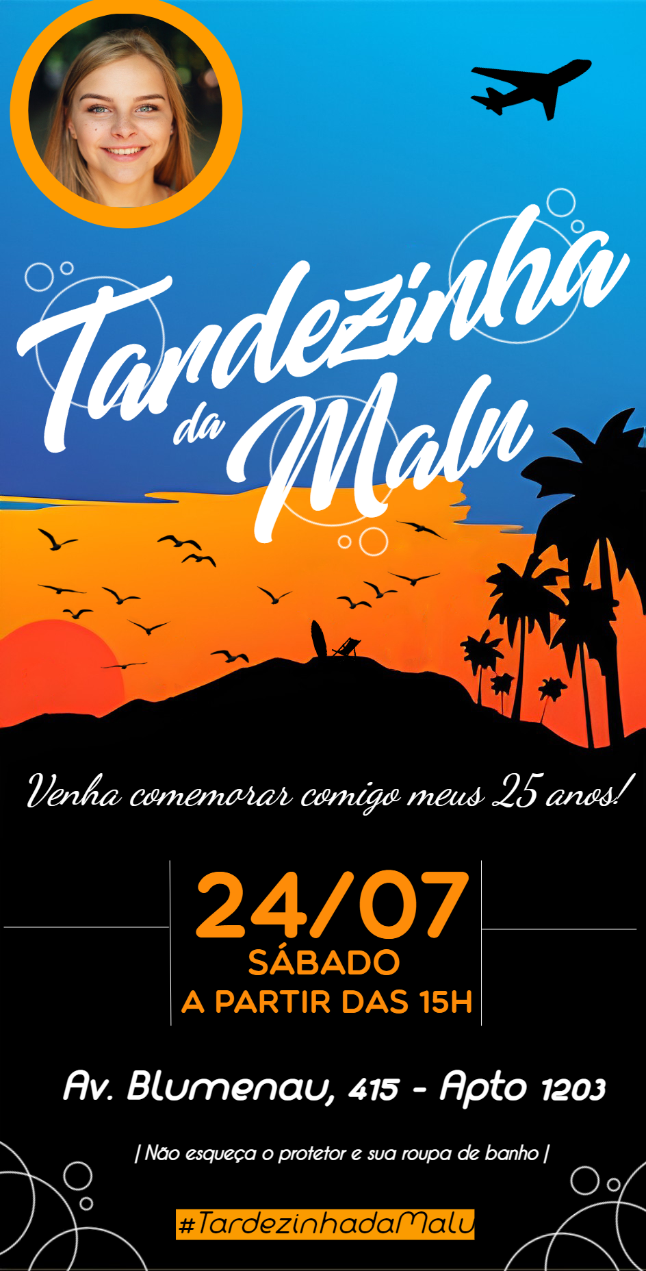 Convite de Aniversário Tardezinha com Foto para Editar Online Convite de Aniversário Tardezinha com Foto para Editar Online