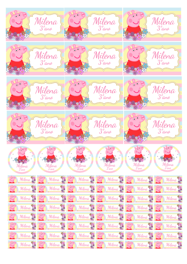 Etiqueta Escolar Peppa Pig para Editar e Imprimir Online Etiqueta Escolar Peppa Pig para Editar e Imprimir Online