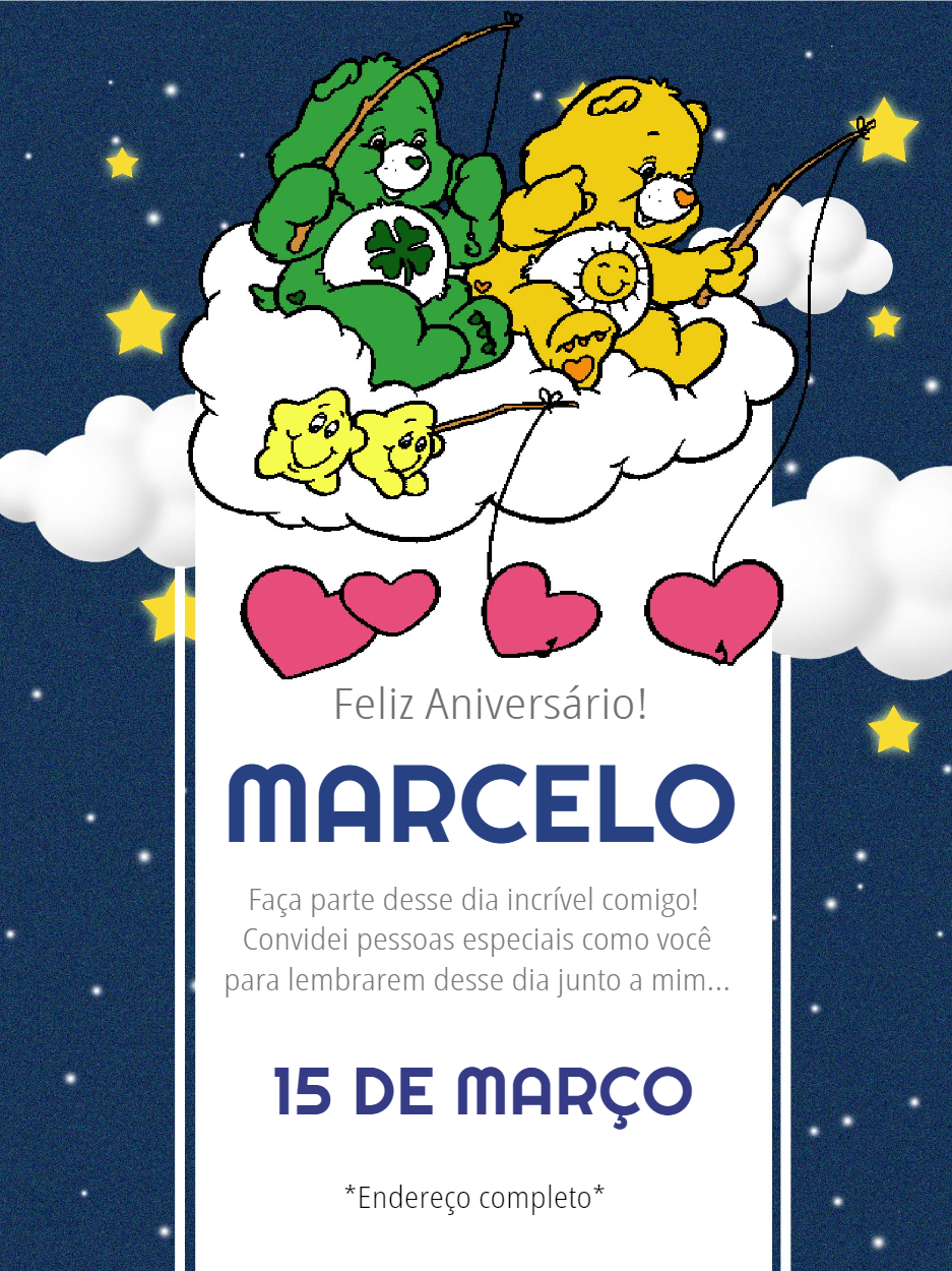 Convite Ursinhos Carinhosos Aniversário para Editar Online Convite Ursinhos Carinhosos Aniversário para Editar Online