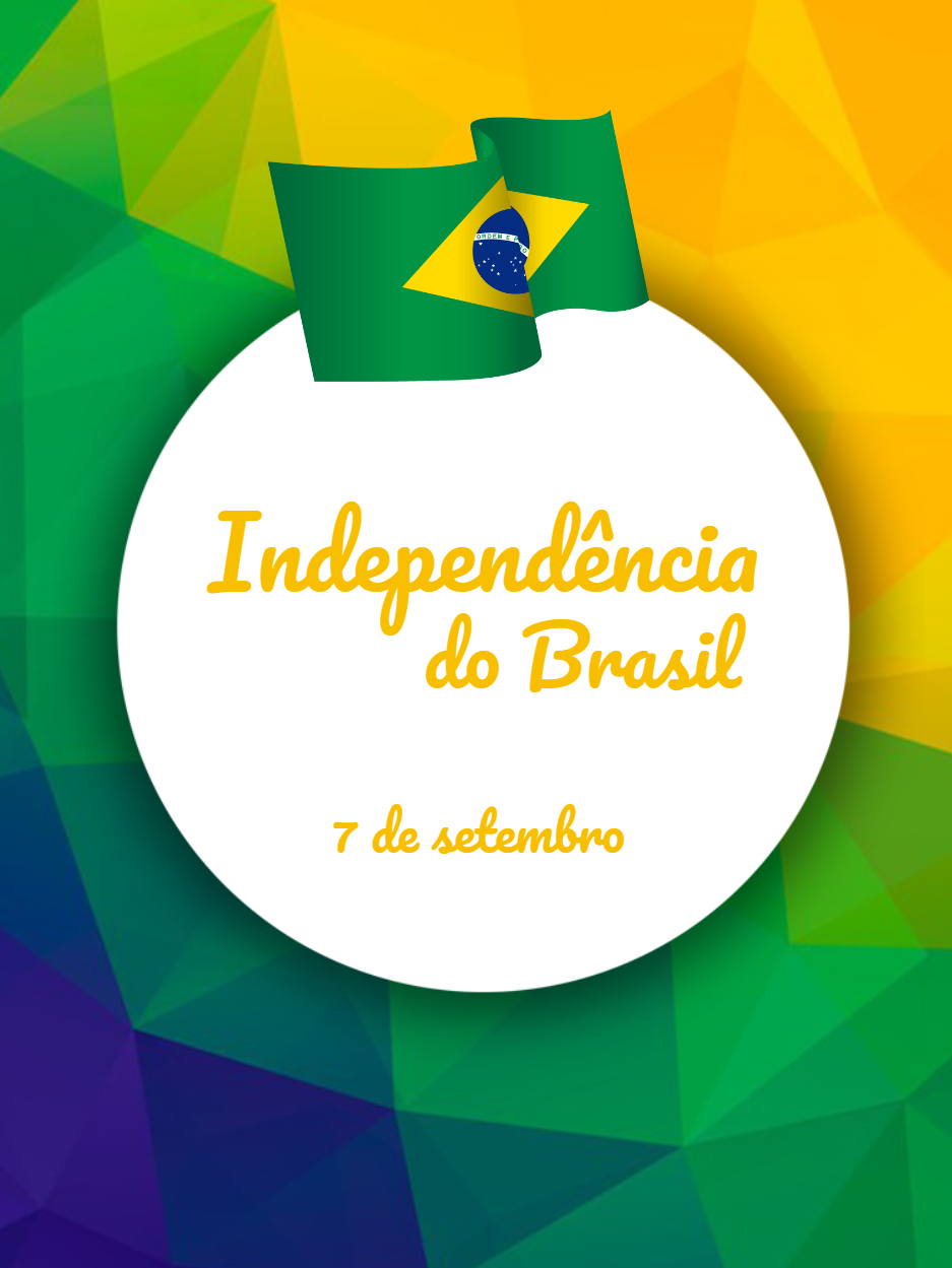 Arte Independência do Brasil com Bandeira para Editar Online Arte Independência do Brasil com Bandeira para Editar Online
