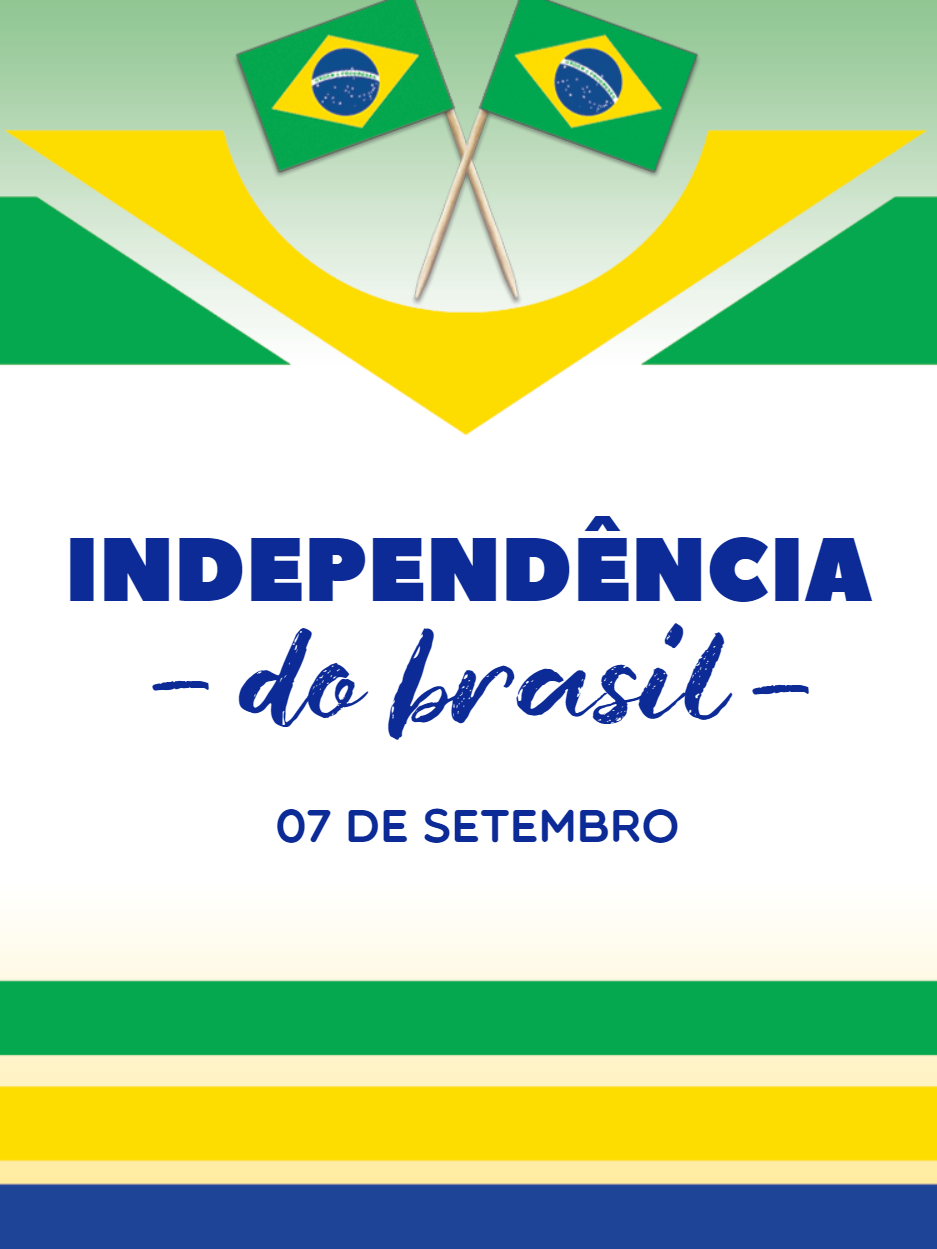 Post Independência do Brasil com Bandeira para Editar Online Post Independência do Brasil com Bandeira para Editar Online