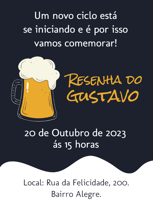 Convite de Aniversário Resenha com Cerveja para Editar Online Convite de Aniversário Resenha com Cerveja para Editar Online