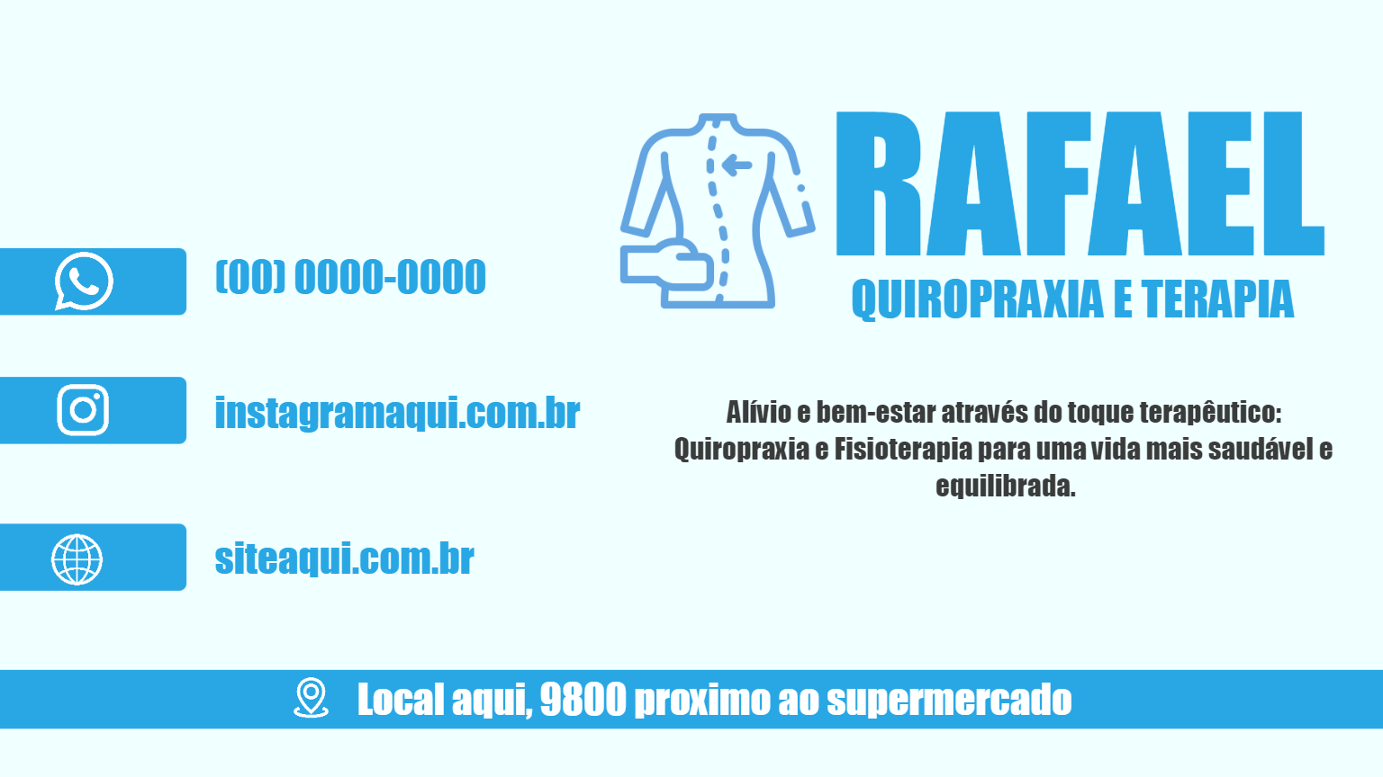 Cartão de Visita Quiropraxia e Fisioterapia para Editar Online Cartão de Visita Quiropraxia e Fisioterapia para Editar Online