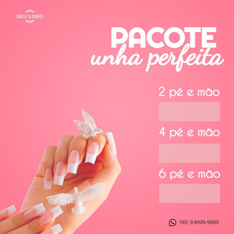 Post Pacote de Manicure e Pedicure Editável Online