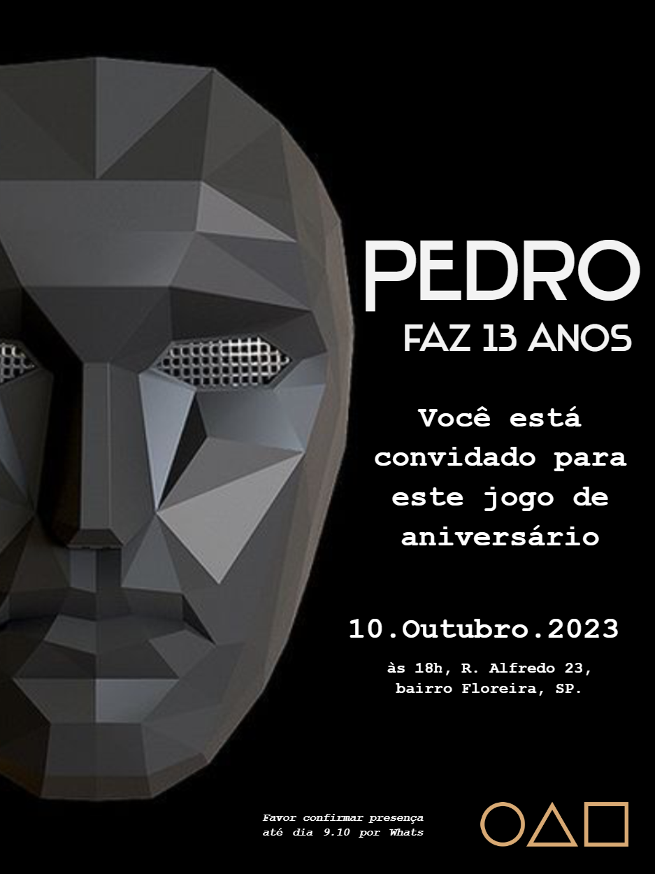 Convite Aniversário Round 6 Squid Game para Editar Online Convite Aniversário Round 6 Squid Game para Editar Online